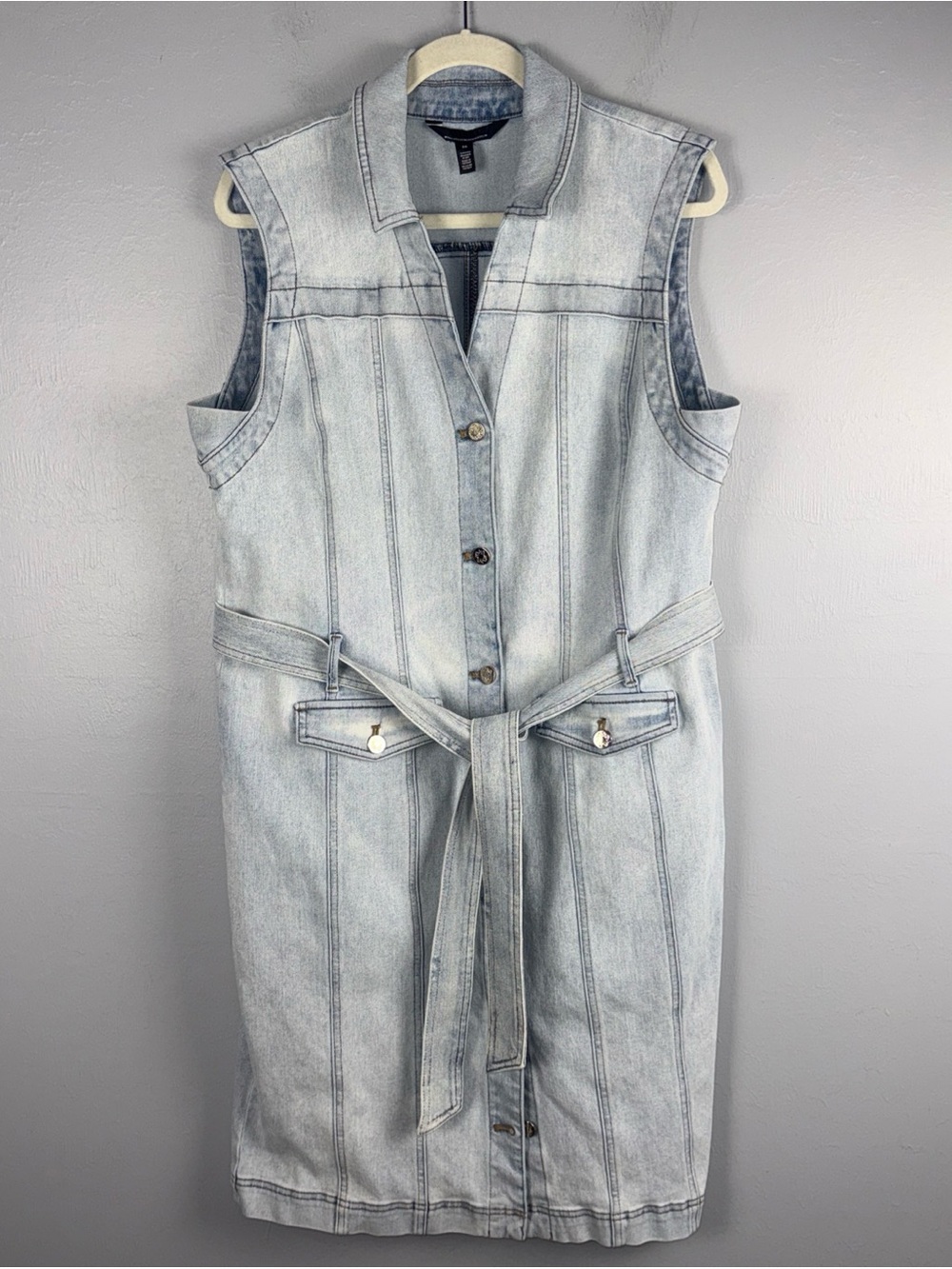 White House Black Market Denim Sheath Dress Women’s 16 Light Blue Casual